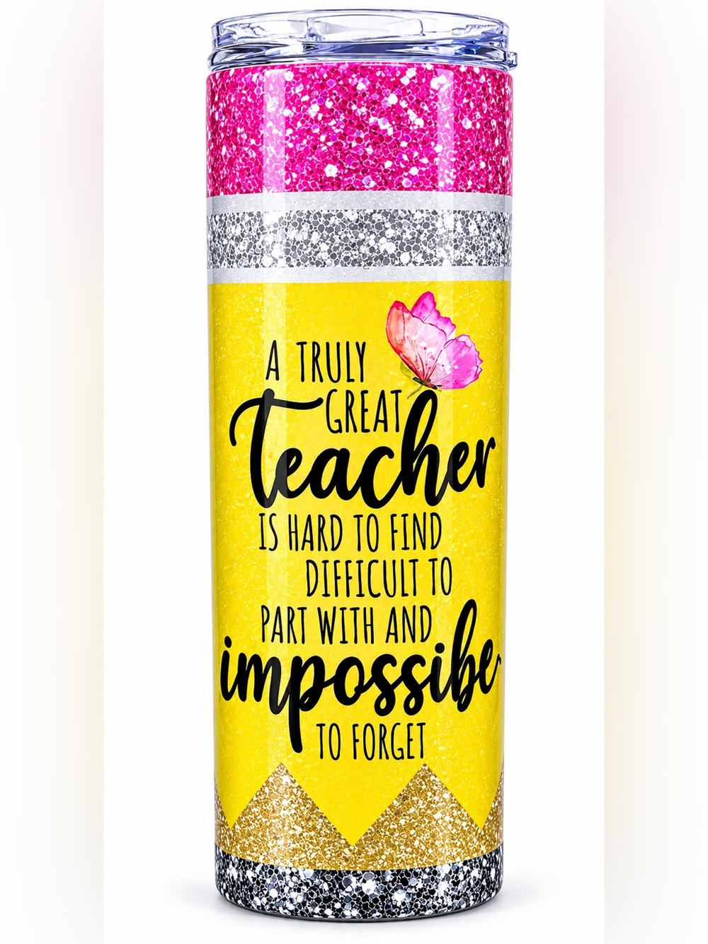 Tumbler Teacher Handmade Insulated with Lid and Metal Straw - 20oz